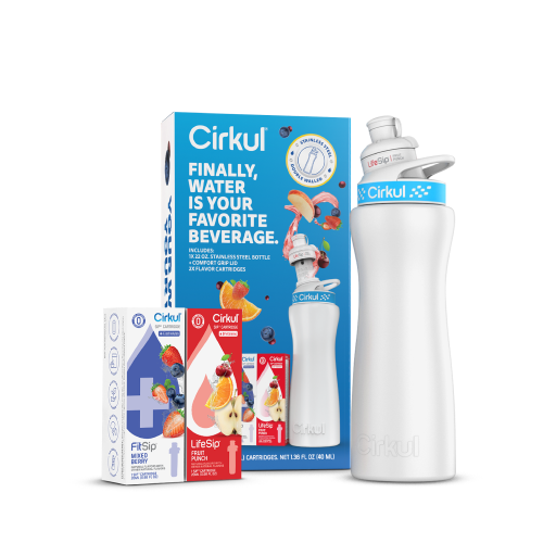 22oz. White Stainless Steel Bottle Starter Kit B7